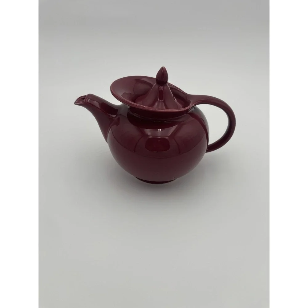 Hall China Maroon Windshield Novelty Teapot 1941-1960s Made in USA 6 cup